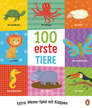 ISBN 9783328300182: 100 erste Tiere - Pappbilderbuch ab 2 Jahren mit Extra: Memo-Spiel mit Klappen