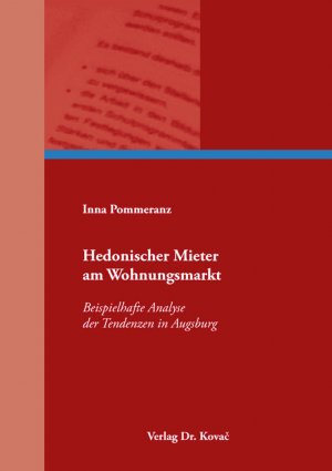 ISBN 9783339121103: Hedonischer Mieter am Wohnungsmarkt – Beispielhafte Analyse der Tendenzen in Augsburg