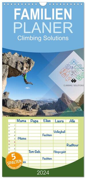 ISBN 9783383109386: Familienplaner 2024 - Climbing Solutions - Bergsport weltweit mit 5 Spalten (Wandkalender, 21 x 45 cm) CALVENDO - Einmalige Augenblicke von den Felsen und Bergen der Welt