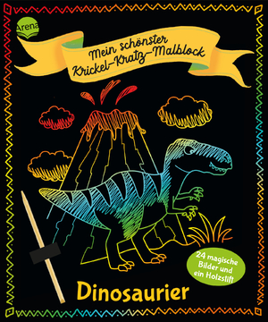 ISBN 9783401717418: Mein schönster Krickel-Kratz-Malblock. Dinosaurier – Beschäftigungsbuch für Kinder ab 5 Jahren mit 24 magischen Bildern und einem Holzstift