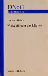 ISBN 9783406442872: Vorkaufsrecht des Mieters