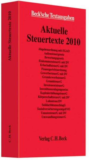 ISBN 9783406598760: Aktuelle Steuertexte 2010