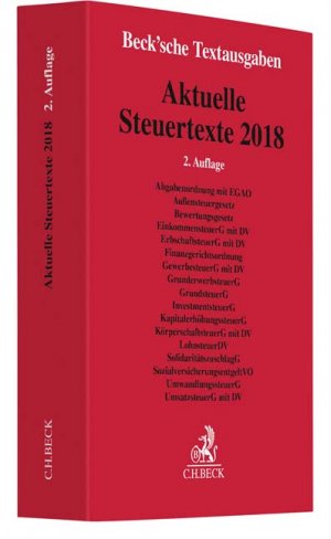 ISBN 9783406727122: Aktuelle Steuertexte 2018 – Textausgabe - Rechtsstand: 15. September 2018