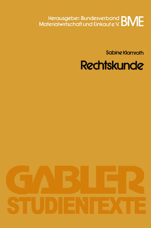 ISBN 9783409017008: Rechtskunde