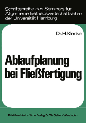 ISBN 9783409344210: Ablaufplanung bei Fließfertigung