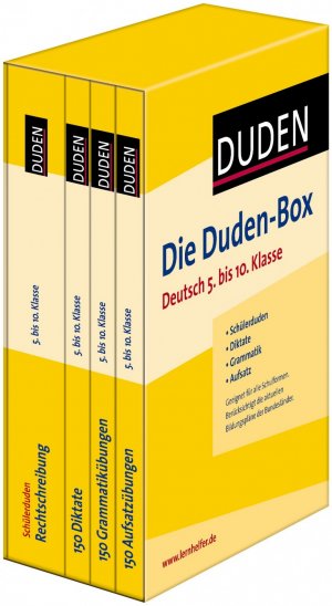 ISBN 9783411027385: Die Duden-Box Deutsch 5. bis 10. Klasse - Schülerduden - Diktate - Grammatik - Aufsatz