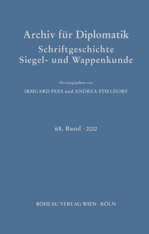 ISBN 9783412526559: Archiv für Diplomatik, Schriftgeschichte, Siegel- und Wappenkunde - 68. Band 2022