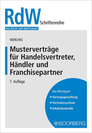 ISBN 9783415072763: Musterverträge für Handelsvertreter, Händler und Franchisepartner