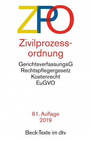 ISBN 9783423050050: Zivilprozessordnung ZPO - mit Einführungsgesetz, Unterlassungsklagengesetz, Schuldnerverzeichnisführungsverordnung, Gerichtsverfassungsgesetz mit EinführungsG (Auszug), Gesetz über die Zwangsversteigerung und die, Zwangsverwaltung (Auszug), Rechtspflegerg