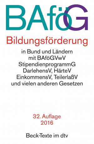 gebrauchtes Buch – BAföG (Bundesausbildungsförderungsgesetz). Bildungsförderung. Sonderausgabe. Bundesausbildungsförderungsgesetz mit Durchführungsverordnungen und Ausbildungsförderungsgesetzen der Länder, Berufsbildungsgesetz, Berufsbildungsförderungsgesetz, Recht der Arbe