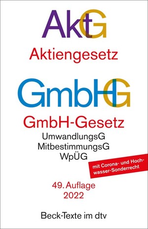 ISBN 9783423531238: Aktiengesetz, GmbH-Gesetz : mit Umwandlungsgesetz, Wertpapiererwerbs- und Übernahmegesetz, Mitbestimmungsgesetzen, EU-AbschlussprüfungsVO und Deutschem Corporate Governance Kodex