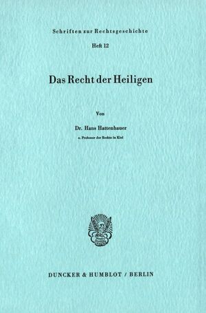 ISBN 9783428037841: Das Recht der Heiligen.