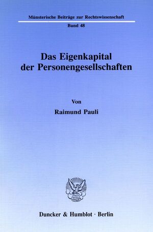 ISBN 9783428069675: Das Eigenkapital der Personengesellschaften.