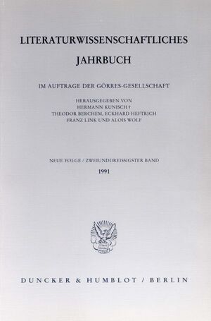 ISBN 9783428071982: Literaturwissenschaftliches Jahrbuch. - 32. Band (1991).