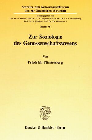 ISBN 9783428084319: Zur Soziologie des Genossenschaftswesens.