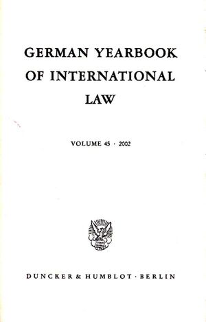 ISBN 9783428111350: German Yearbook of International Law - Jahrbuch für Internationales Recht. - Vol. 45 (2002).