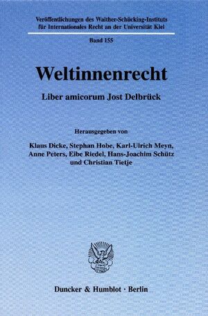 ISBN 9783428114979: Weltinnenrecht. - Liber amicorum Jost Delbrück.