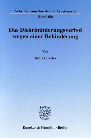 ISBN 9783428119356: Das Diskriminierungsverbot wegen einer Behinderung.