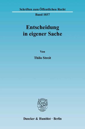 ISBN 9783428121403: Entscheidung in eigener Sache.