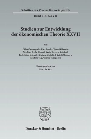 ISBN 9783428138593: Der Einfluss deutschsprachigen wirtschaftswissenschaftlichen Denkens in Japan. - Studien zur Entwicklung der ökonomischen Theorie XXVII.