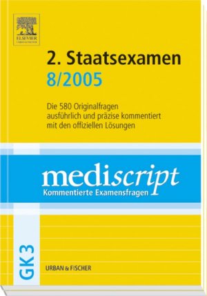 Jens Vater - Mediscript, Kommentierte Examensfragen, GK 3, je 2 Bde. : 2. Staatsexamen 8/2005 Examen IMPP Kreuzen MC Medizin Prfungsvorbereitung GK III Medizin Prfungsvorbereitungen GK 3 Multiple Choice Prfung Rechtsmedizin Jens Vater