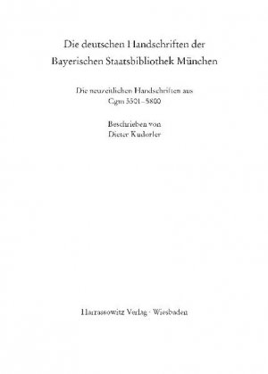 ISBN 9783447066181: Catalogus codicum manu scriptorum Bibliothecae Monacensis. (Handschriftenkatalog der Bayerischen Staatsbibliothek München) / Die deutschen ... Beschrieben von Dieter Kudorfer: ABT 6 / 12