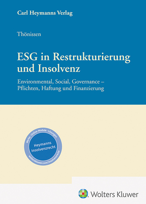 neues Buch – Stefan Thönissen – ESG in Restrukturierung und Insolvenz