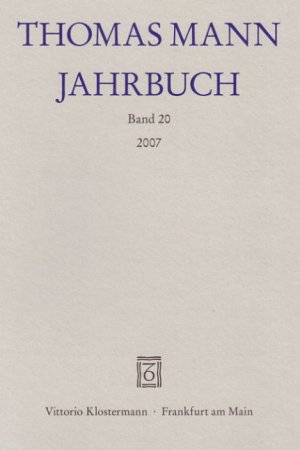 ISBN 9783465035374: Thomas Mann Jahrbuch – Band 20