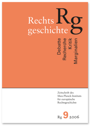 ISBN 9783465040149: Rechtsgeschichte. Rg 9 (2006)