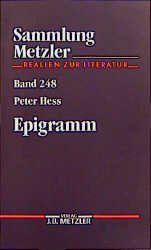 ISBN 9783476102485: Epigramm