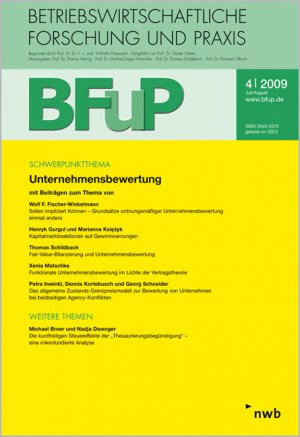 gebrauchtes Buch – Wolf F. Fischer-Winkelmann – Unternehmensbewertung: BFuP 4/2009