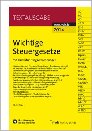 ISBN 9783482604553: Wichtige Steuergesetze - mit Durchführungsverordnungen.