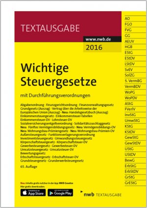 ISBN 9783482604577: Wichtige Steuergesetze - mit Durchführungsverordnungen.