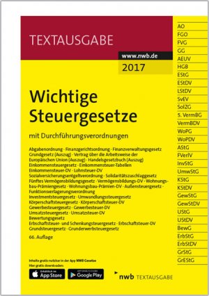 ISBN 9783482604584: Wichtige Steuergesetze - mit Durchführungsverordnungen.