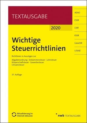 ISBN 9783482651472: Wichtige Steuerrichtlinien - Richtlinien in Auszügen zur Abgabenordnung, Einkommensteuer, Lohnsteuer, Körperschaftsteuer, Gewerbesteuer, Umsatzsteuer.