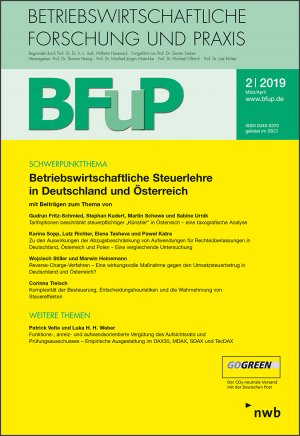 ISBN 9783482669231: Betriebswirtschaftliche Steuerlehre in Deutschland und Österreich - BFuP 2/2019