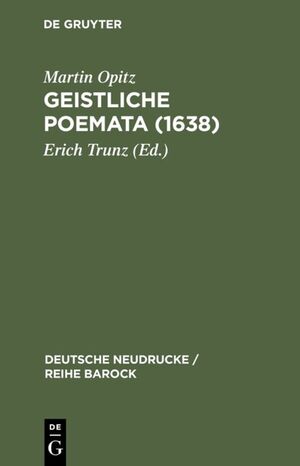 ISBN 9783484160002: Geistliche Poemata (1638)