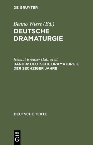 ISBN 9783484190306: Deutsche Dramaturgie der Sechziger Jahre – Ausgewälte Texte