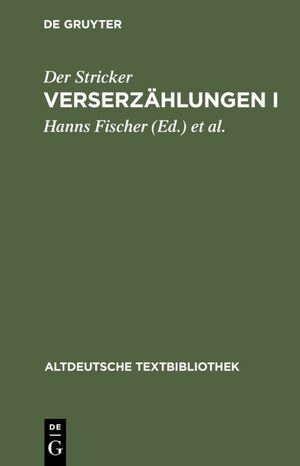 ISBN 9783484200715: Verserzählungen. Tl.1