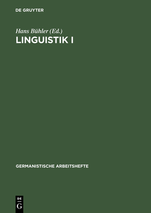 ISBN 9783484251052: Linguistik I - Lehr- und Übungsbuch zur Einführung in die Sprachwissenschaft