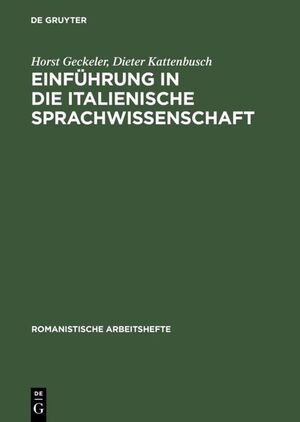 ISBN 9783484540286: Einführung in die italienische Sprachwissenschaft (Romanistische Arbeitshefte)