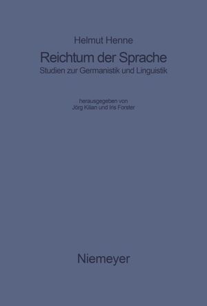 ISBN 9783484730656: Reichtum der Sprache - Studien zur Germanistik und Linguistik