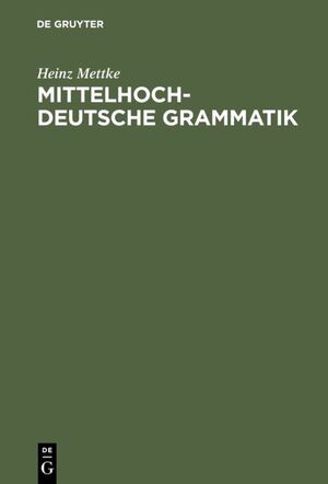 ISBN 9783484890022: Mittelhochdeutsche Grammatik