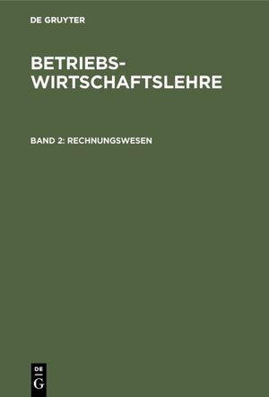 neues Buch – Degruyter – Rechnungswesen