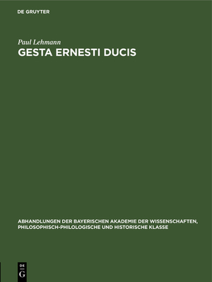 ISBN 9783486756203: Gesta Ernesti ducis