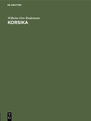 neues Buch – Wilhelm-Otto Riedemann – Korsika