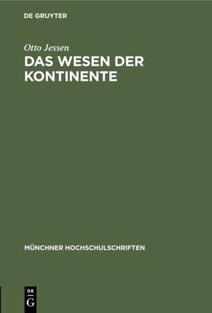 ISBN 9783486776287: Das Wesen der Kontinente