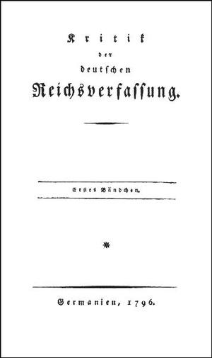 ISBN 9783487136639: Kritik der deutschen Reichsverfassung