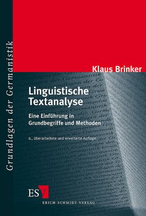 ISBN 9783503079483: Linguistische Textanalyse. Eine Einführung in Grundbegriffe und Methoden.