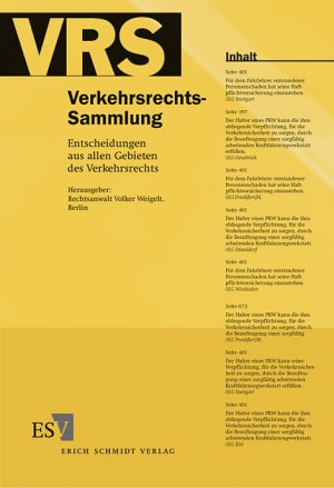 ISBN 9783503083190: Verkehrsrechts-Sammlung (VRS). Entscheidungen aus allen Gebieten des Verkehrsrechts